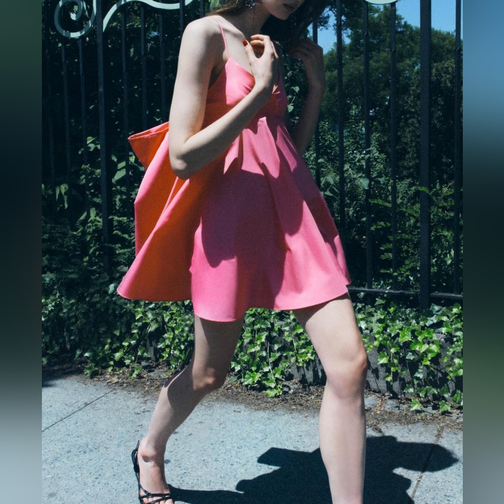 Zara Limited Edition Taffeta Bow Dress NWT